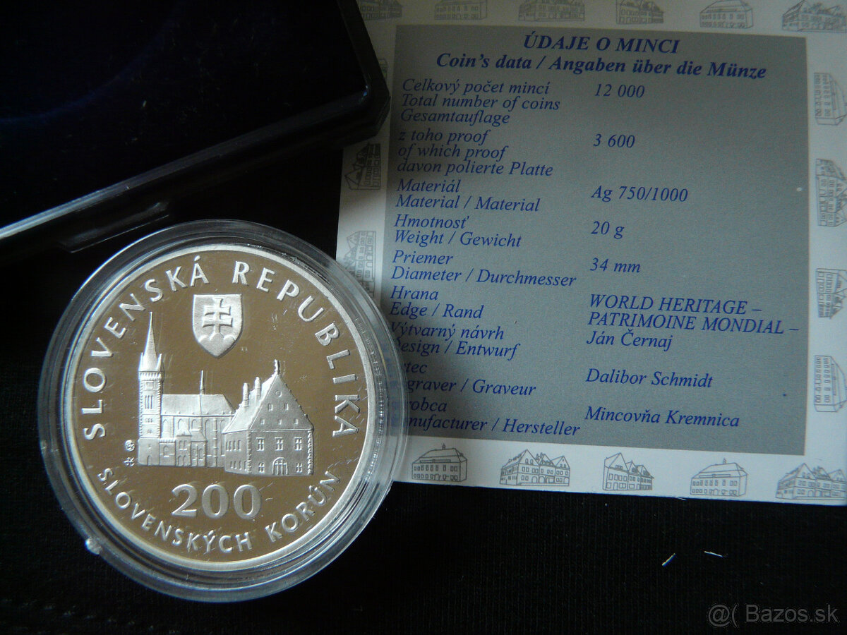 Slovenské strieborné 200 koruny proof, bk - 7