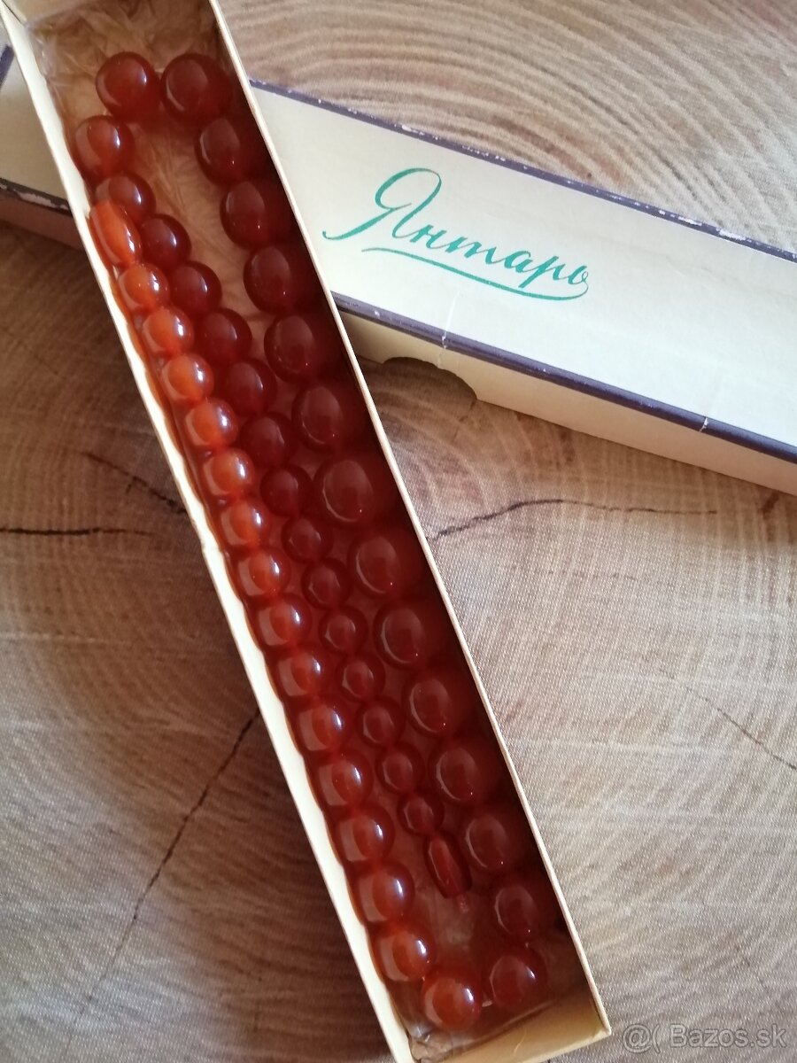 Starožitný náhrdelník - pravý jantár - 7