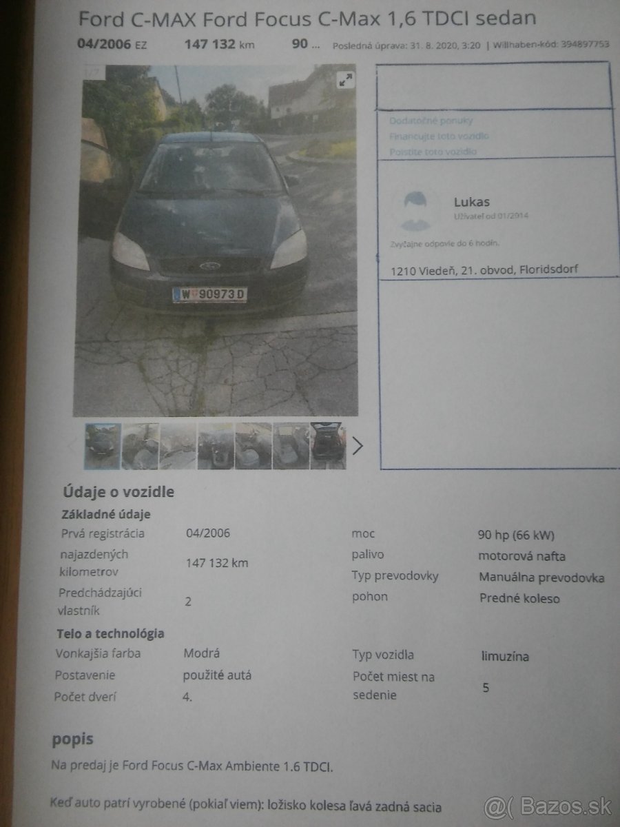 Predam polosy,prevodovku,podbehy na Ford Focus C-MAX - 7