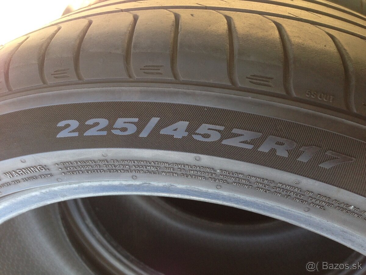 Predám letné Pneu 225/45r17 5/6mm - 7