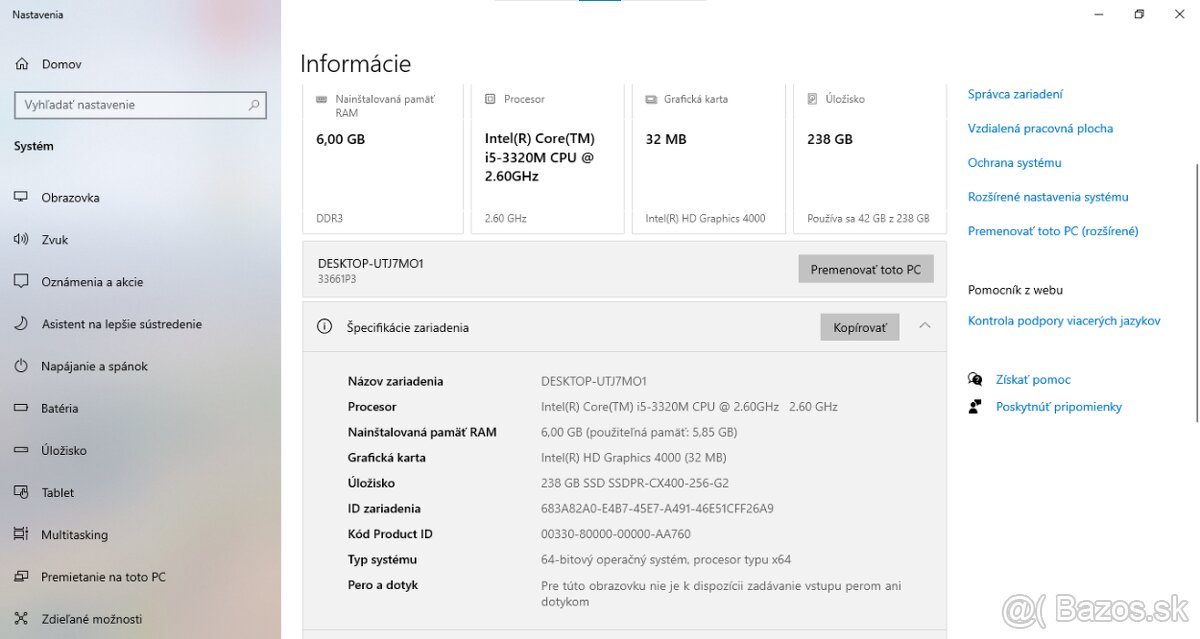 Predám 15,6" notebook Lenovo ThinkPad Edge E530c. - 7