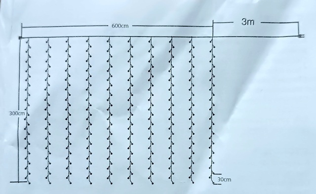 Vianočný svetelný záves 6 m x 3 m - 7