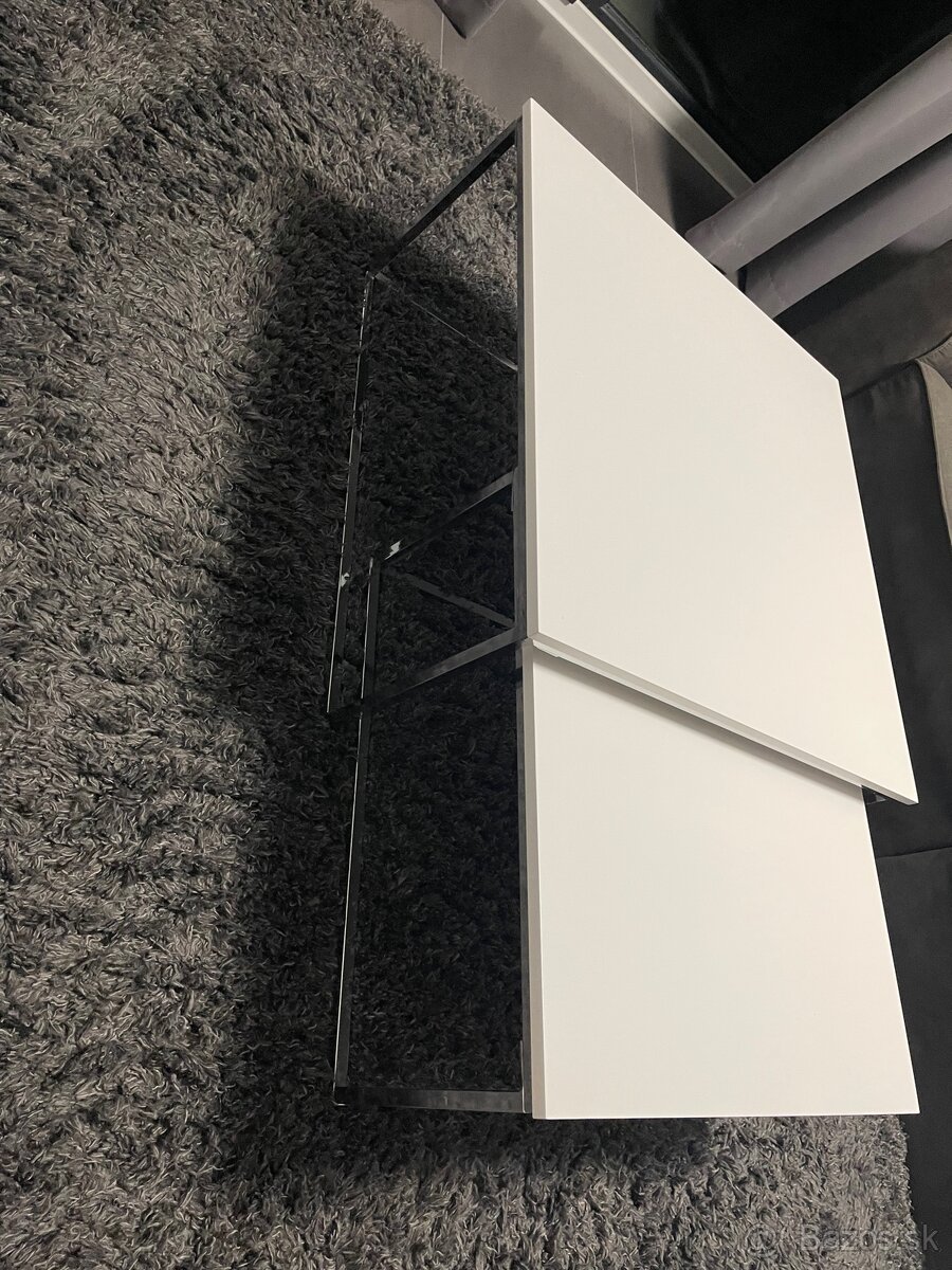 Sada konferenčných stolíkov 2ks biela / chrom - 7