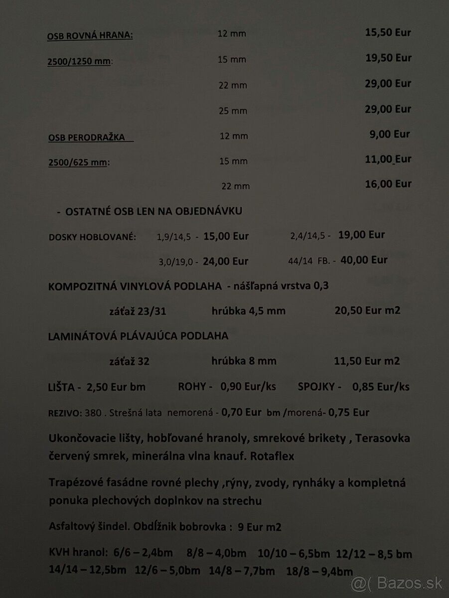 Tatranský zrubový profil Kvh hranoly rezivo plechy OSB - 7