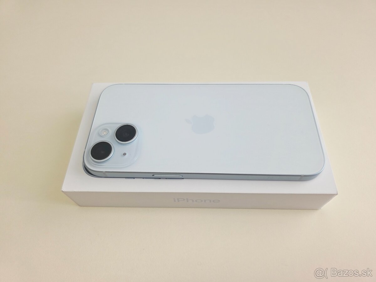 APPLE IPHONE 15 128GB,BLUE ,BATERKA 100%.ZÁRUKA - 7