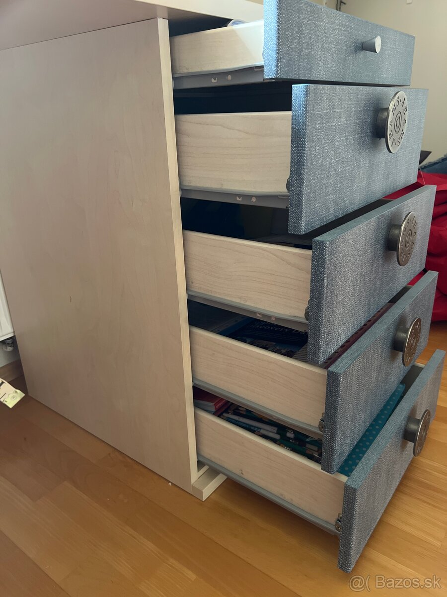 Písací stôl s úložným priestorom a zásuvkami - 7