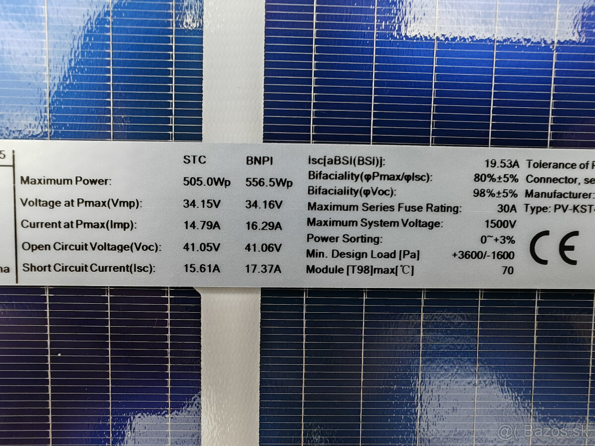 Fotovoltické panely 505 W Bifacial - 7