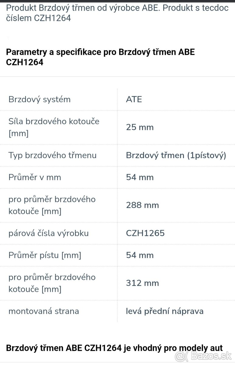Brzdový strmeň - 312mm Octavia 2 RS - LP - 7