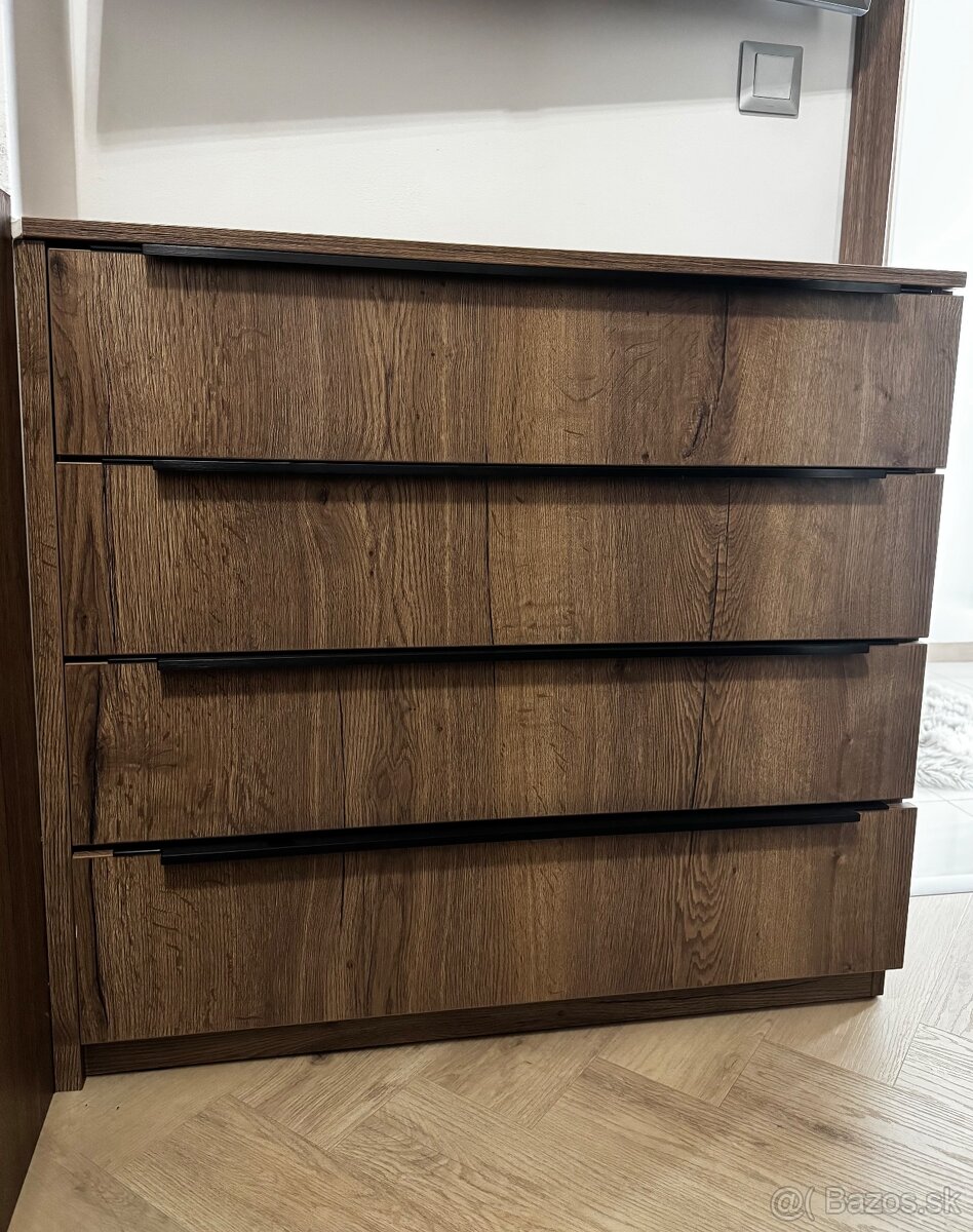 Predám nábytok do izby – Dub Halifax Tabakový (skriňa, stôl - 7