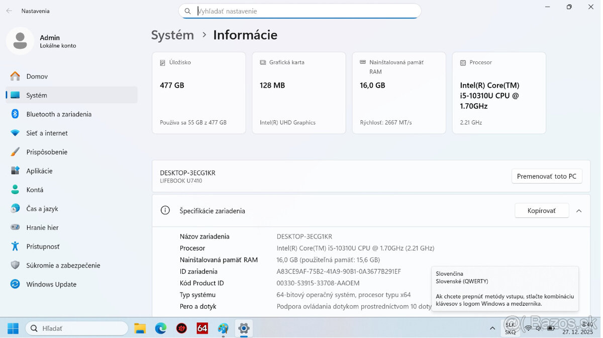 Fujitsu LifeBook U7410 - 7