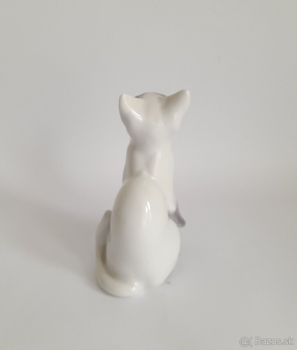Porcelánová figurka - siamská kočka - Kodaň - 7