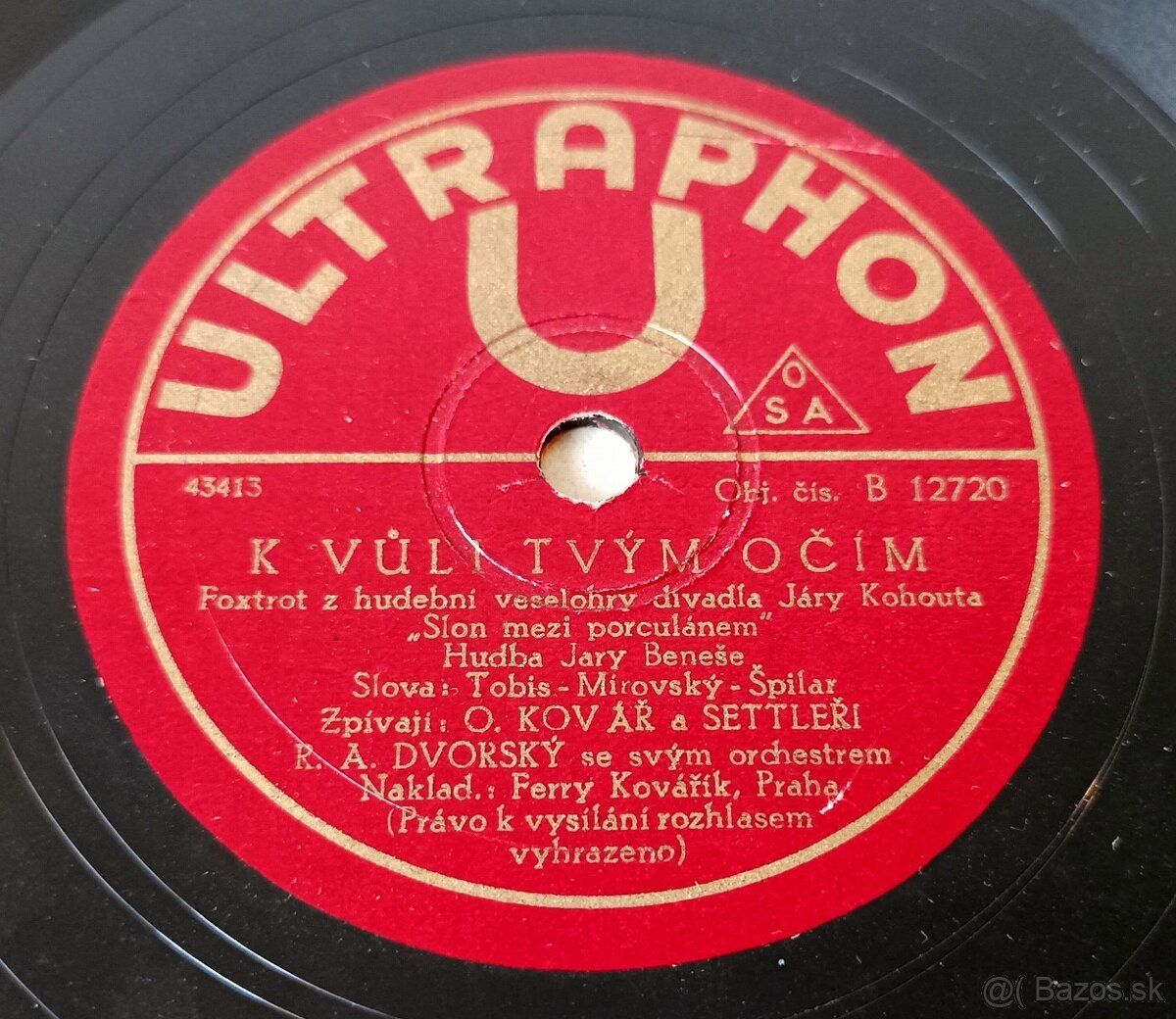 R. A. Dvorský a jeho orchestr, 4 staré šelakové gramodesky - 7