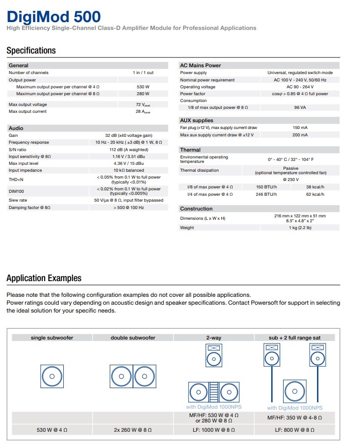 Predám zosilňovače Powersoft DigMod 500 - 7