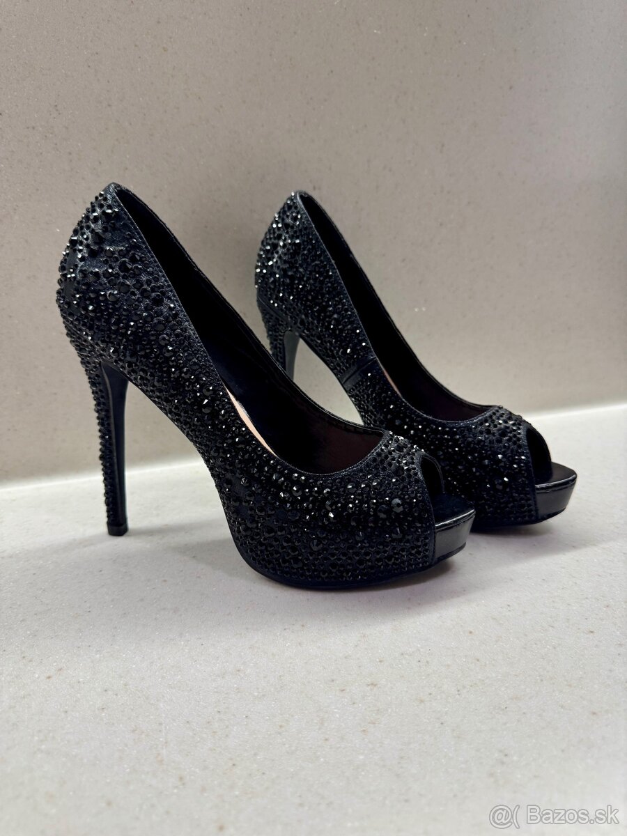 STEVE MADDEN čierne lodičky s platformou - 7