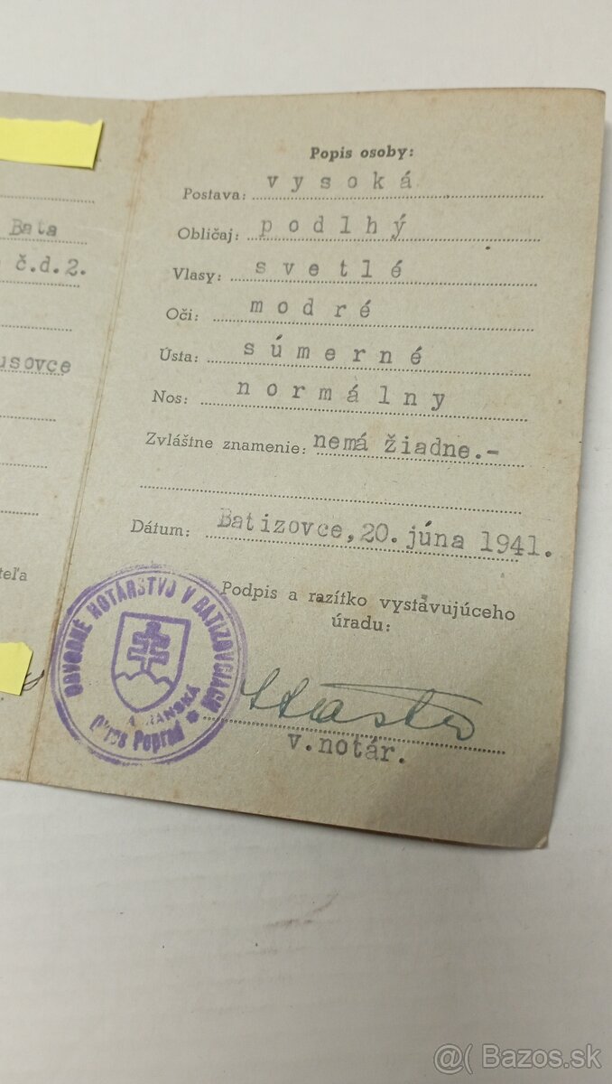 Preukaz starý- Slovenský štát... - 7