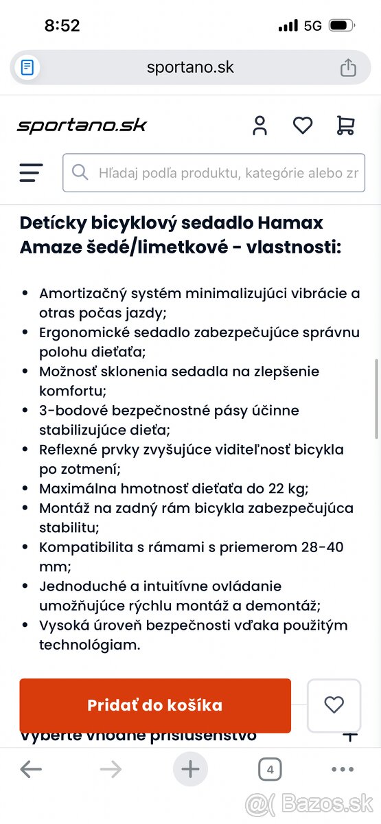Sedačka na bicykel Hamax Amaze grey/lime - 7