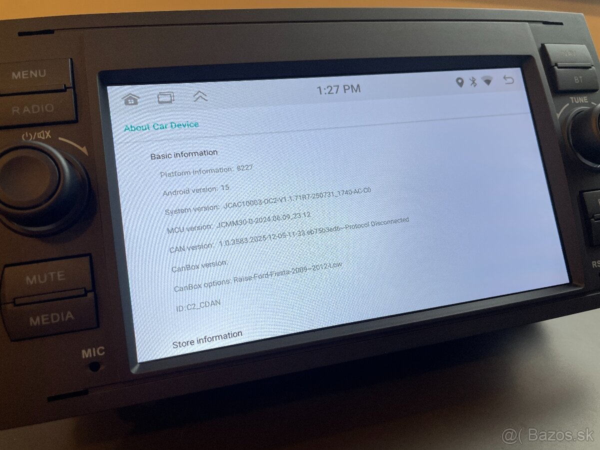 Android rádio 7" FORD Carplay, Android auto 2GB+64GB - 7