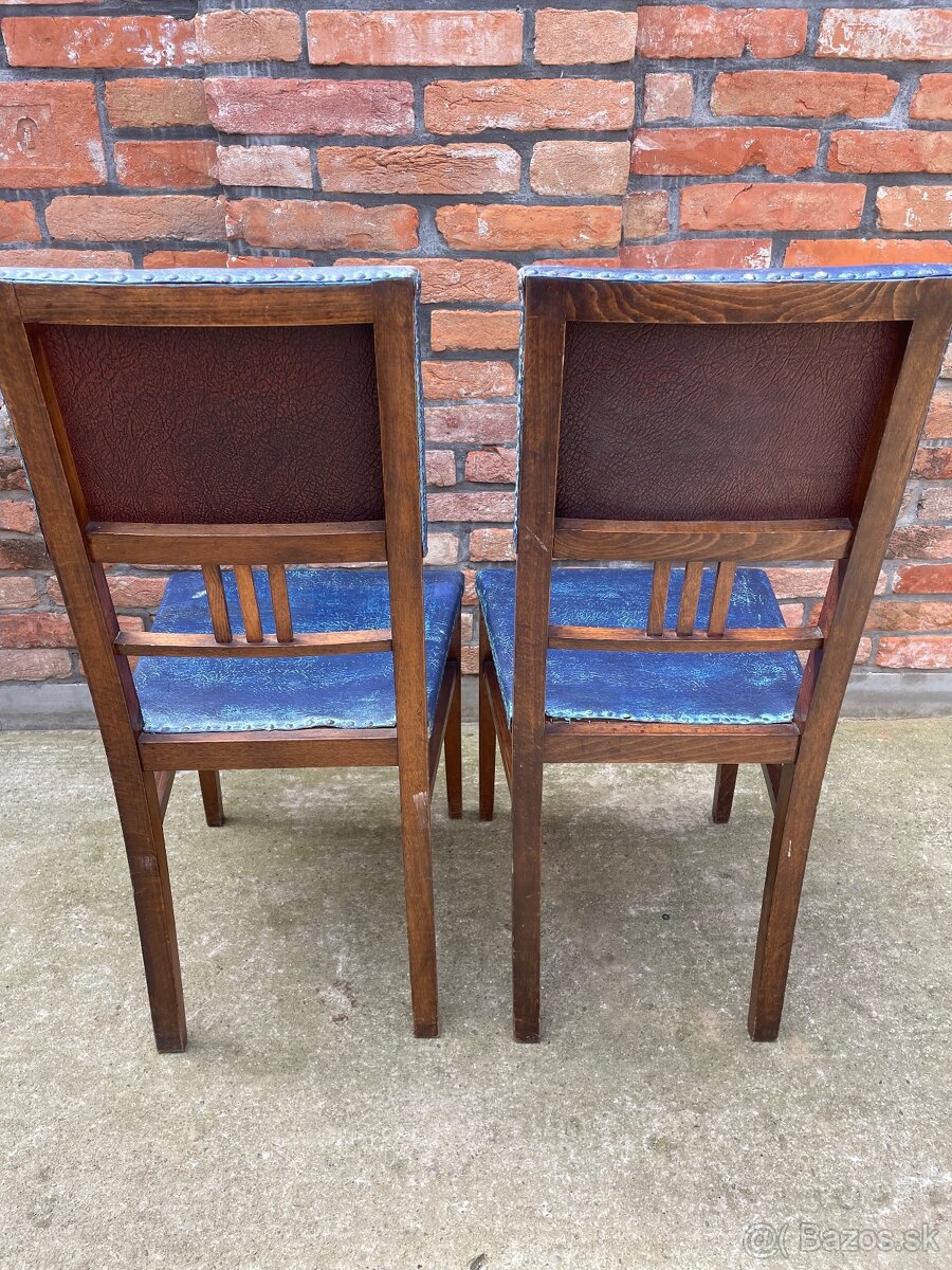 Retro drevené stoličky – 2 ks (vintage štýl) - 7