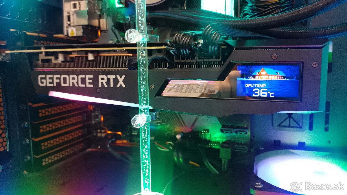 Herný PC–RTX 3070 AORUS MASTER+32GB RAM+R5 5600G+ LCD+ARGB - 7