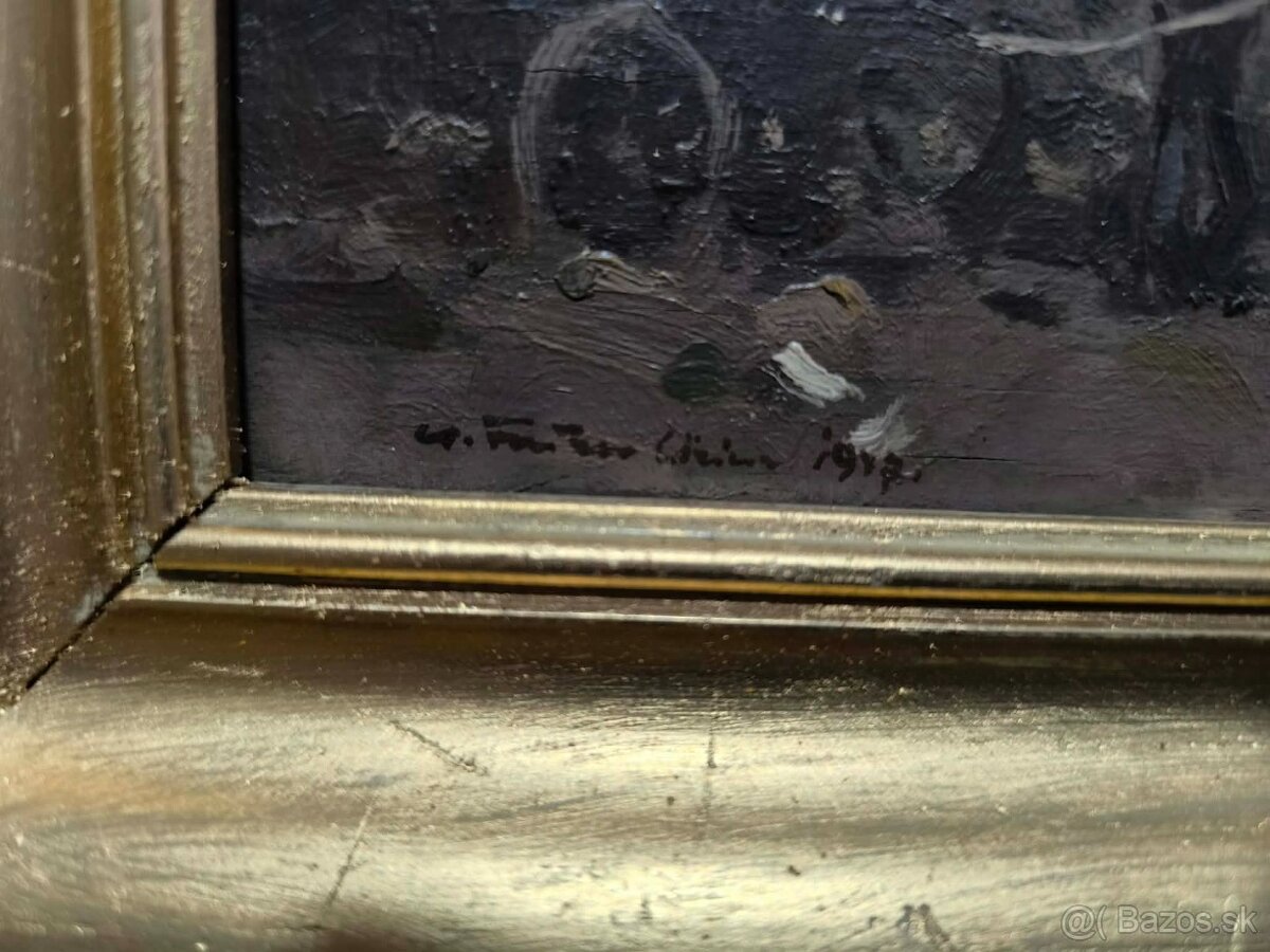 Farkaš Csallokoz Lorinc- stará olejomaľba - 7