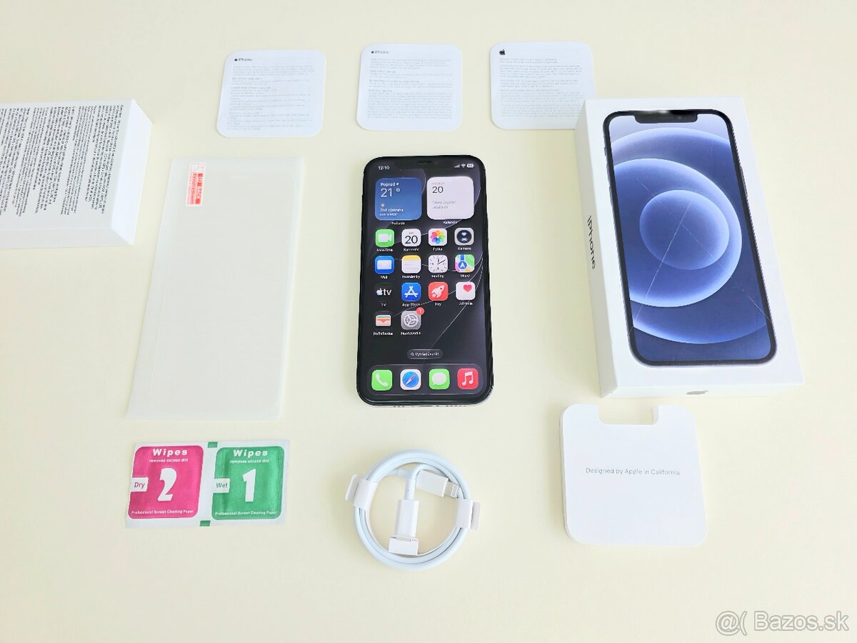APPLE IPHONE 12 128GB BLACK BATERKA 100% - 7