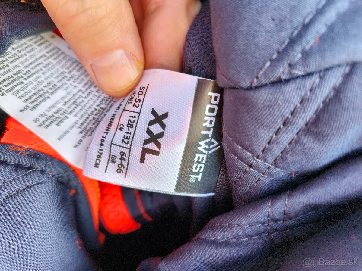 Reflexná pracovná bunda Portwest 3 vrstvová modrá/oranžová - 7