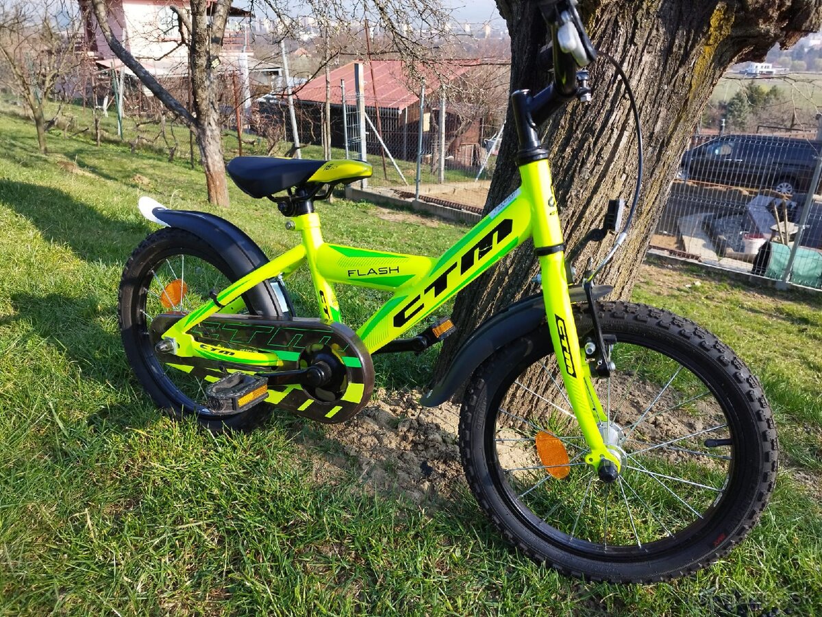 Predám detský bicykel CTM Flash Žltá/Zelená 16" - 7
