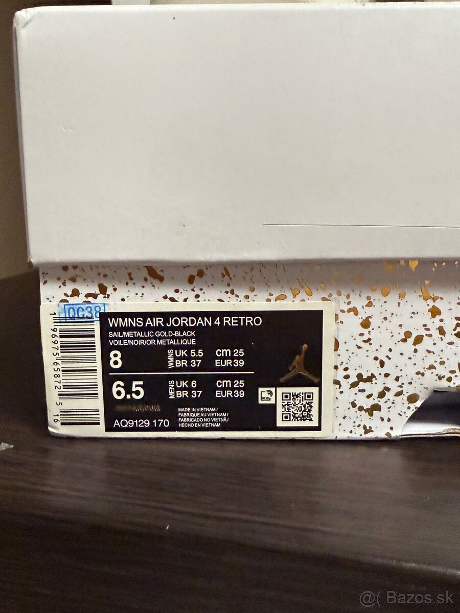 Jordan 4 Metalic Gold 39 - 7