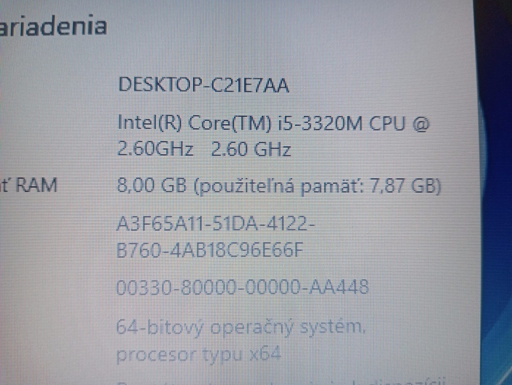 predám HP elitebook / 8gb ram / Intel core i5 / 256gb ssd- - 7