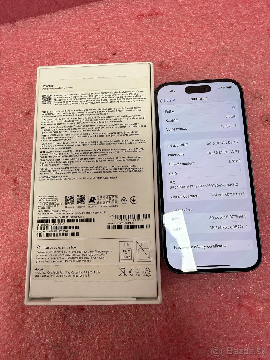 iPhone 16 – 128 GB – 🩵TEAL🩵 – 93% BATÉRIA – TOP STAV - 7