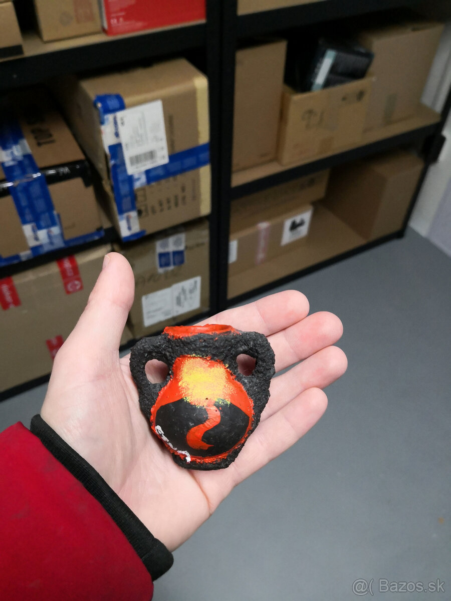 Keramická váza z lávového kameňa 70 roky Etna diz - 7