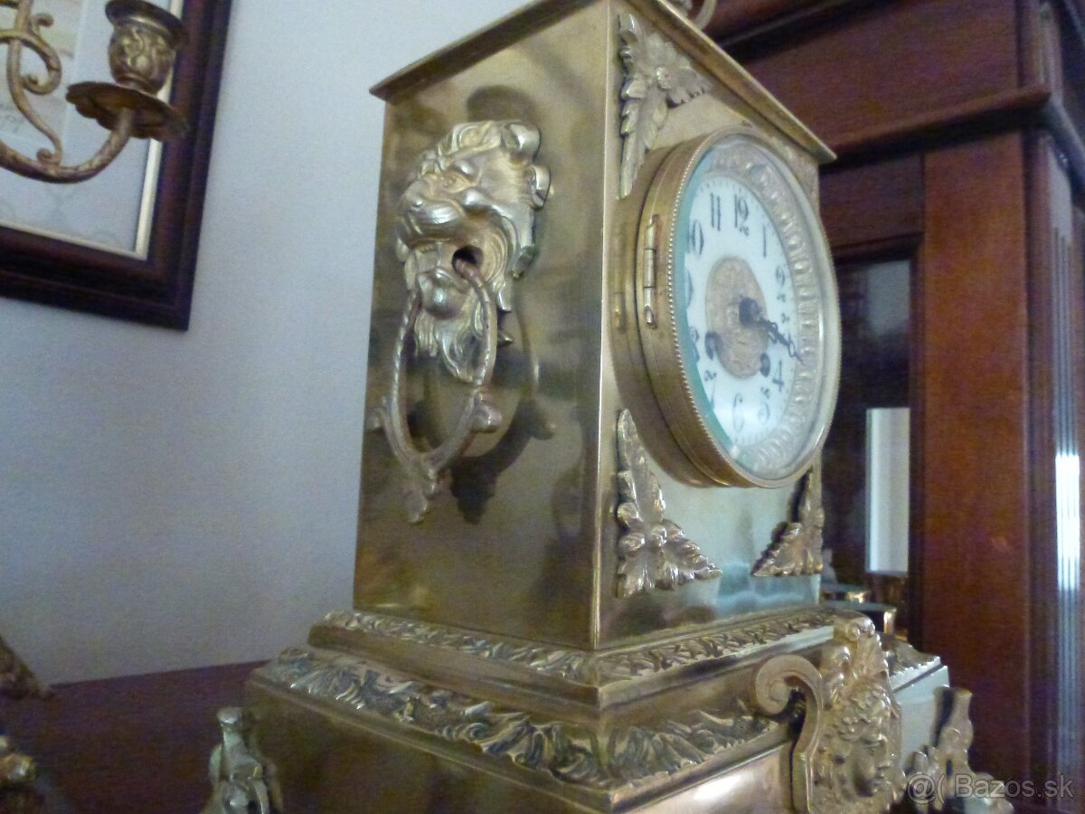 Francúzske bronzové krbové hodiny Vincenti & Cie 1860 - 7