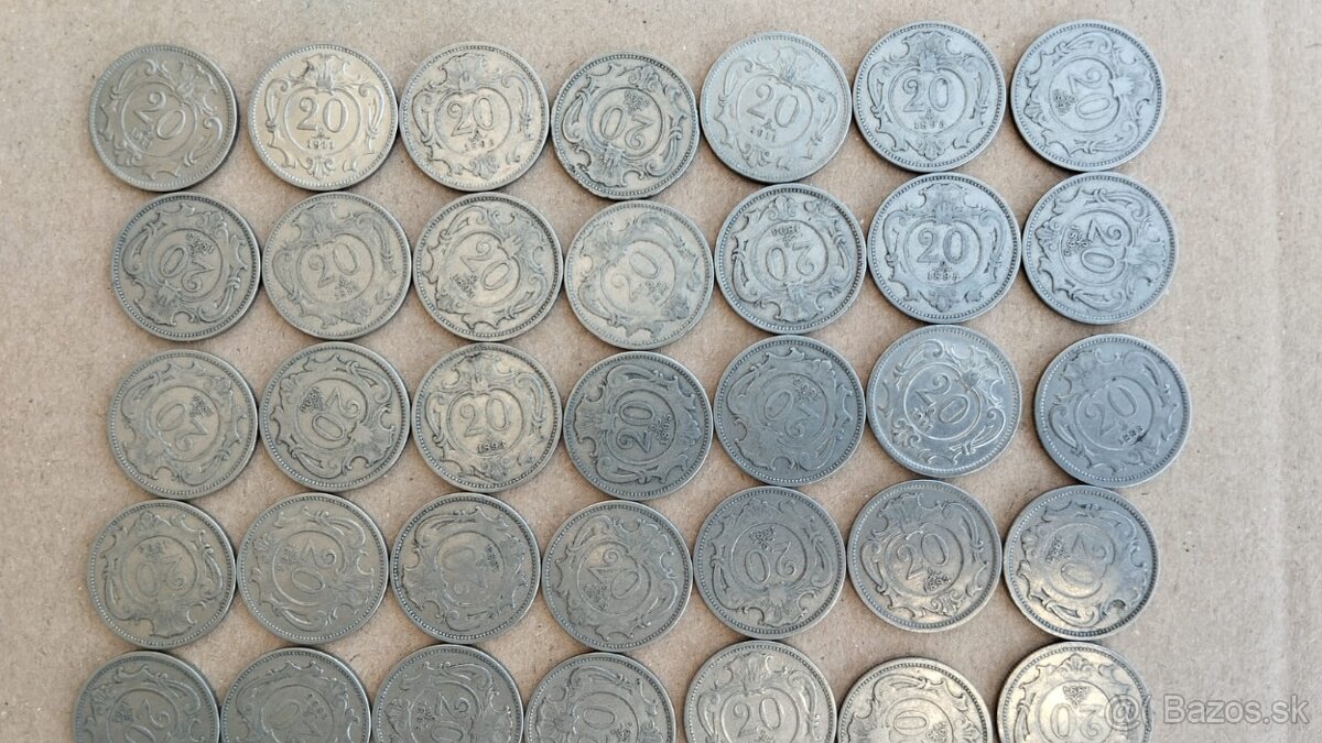 51 helleru 20 RU, rakousko uhersko mince + mince 20hal. - 7