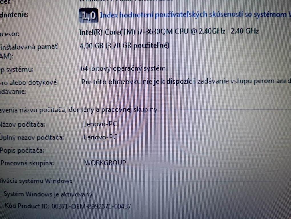 predám Lenovo Thinkpad t530 / Intel core i7 / Windows 7 - 7