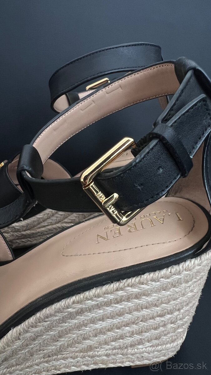 Ralph Lauren kožené sandále na podpätku - 7