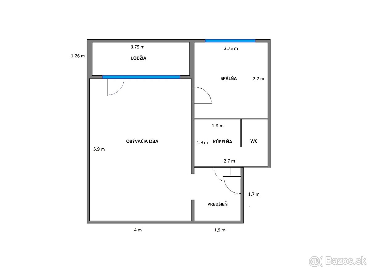 Moderný 1.5i byt so zasklenou lodžiou a klimatizáciou, DNV - 7