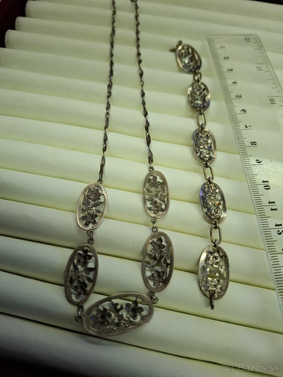Strieborná sada šperkov - náhrdelník a náramok - 7