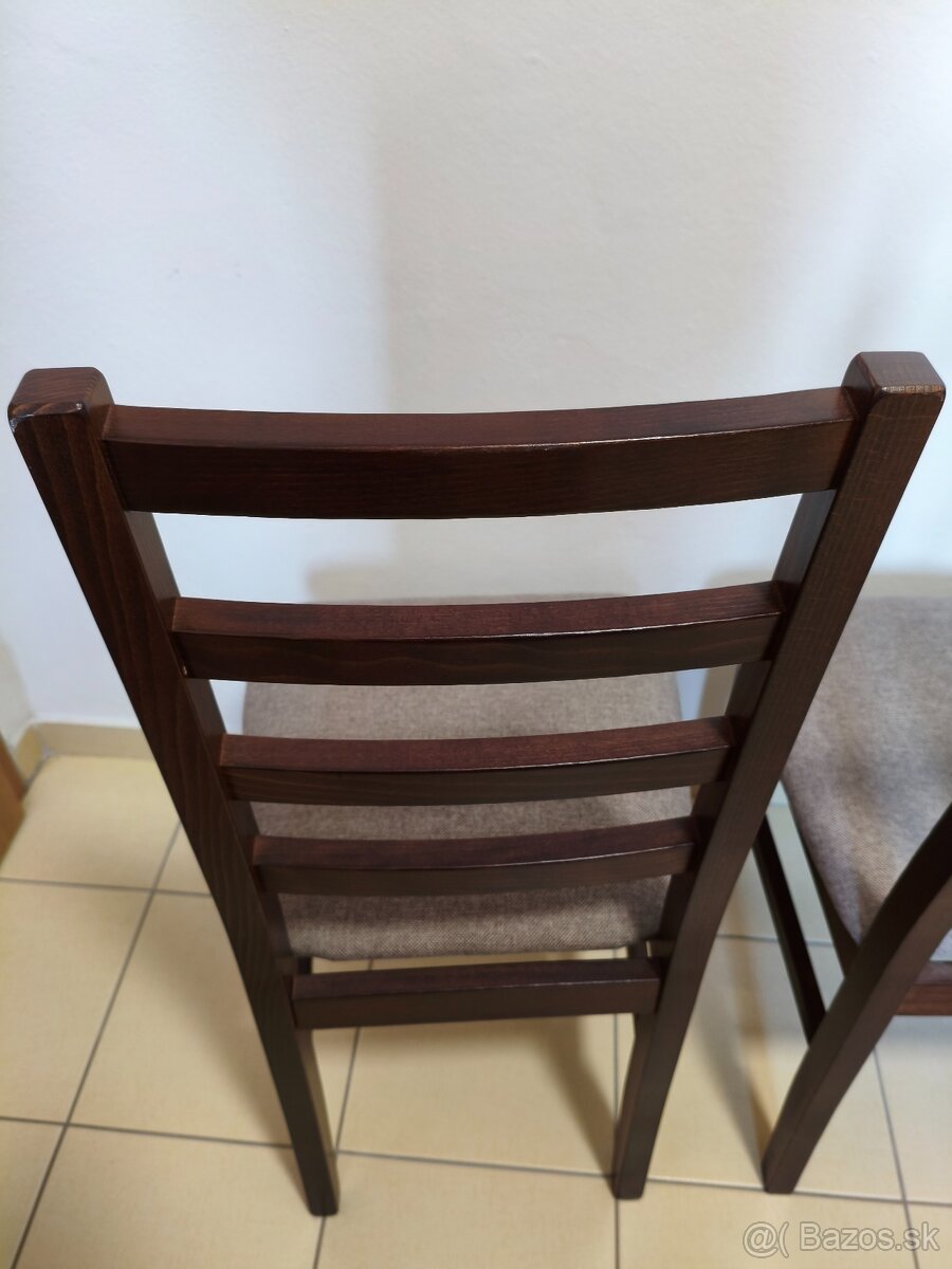 Jedálenské stoličky - orech/hnedá 3ks - 7