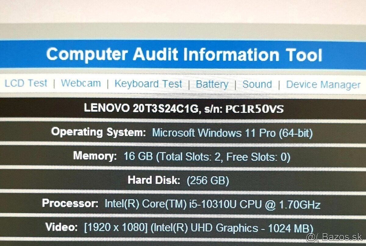 Lenovo ThinkPad X13 Gen 1 i5-10gen/Win11PRO/16GB/Top batt - 7