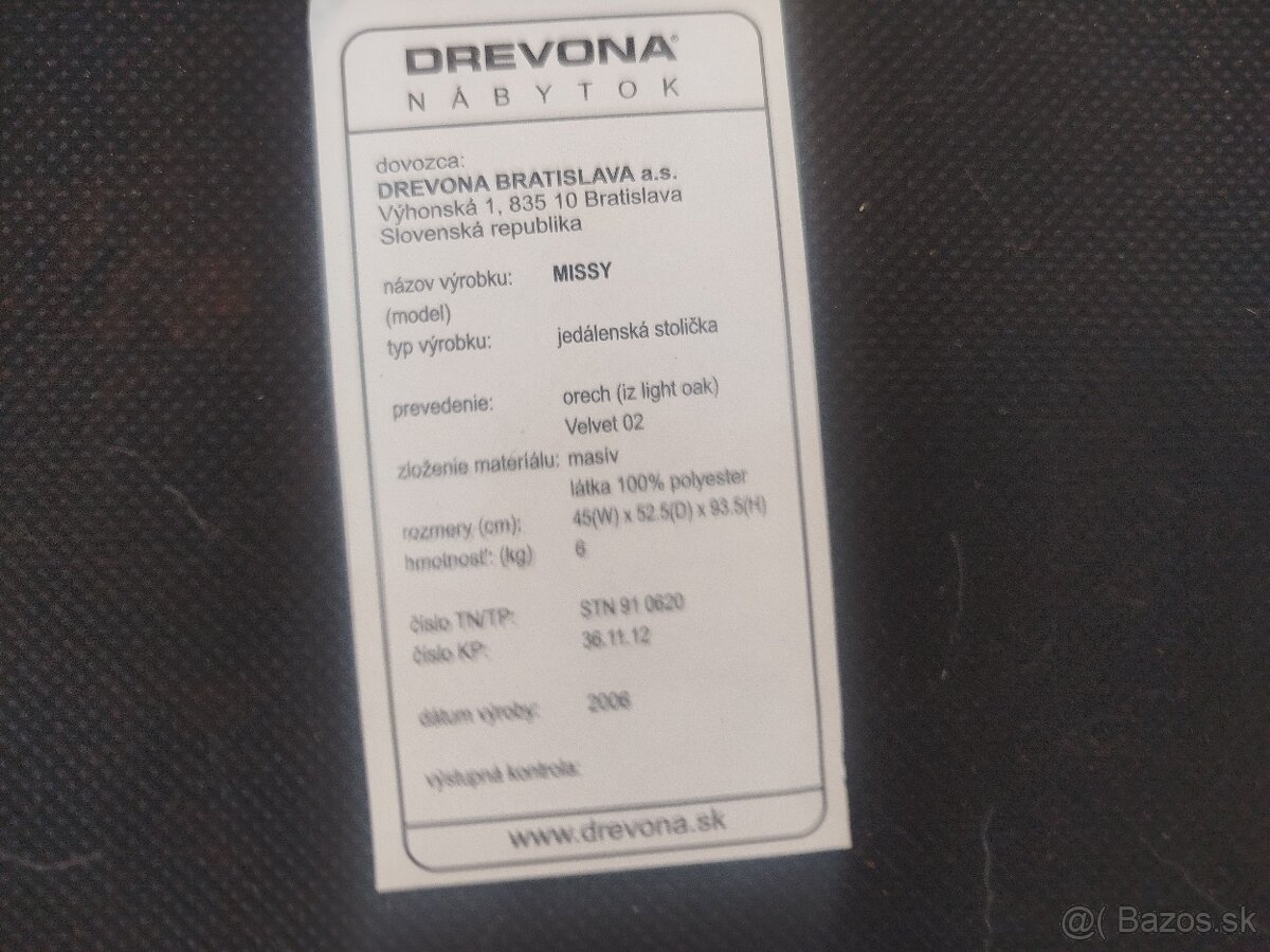 Stôl a stoličky 4 ks, masív,orech predám. - 7