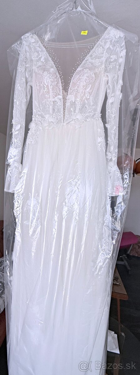 Luxusné svadobné šaty, ručne šité, veľkosť XS - 7