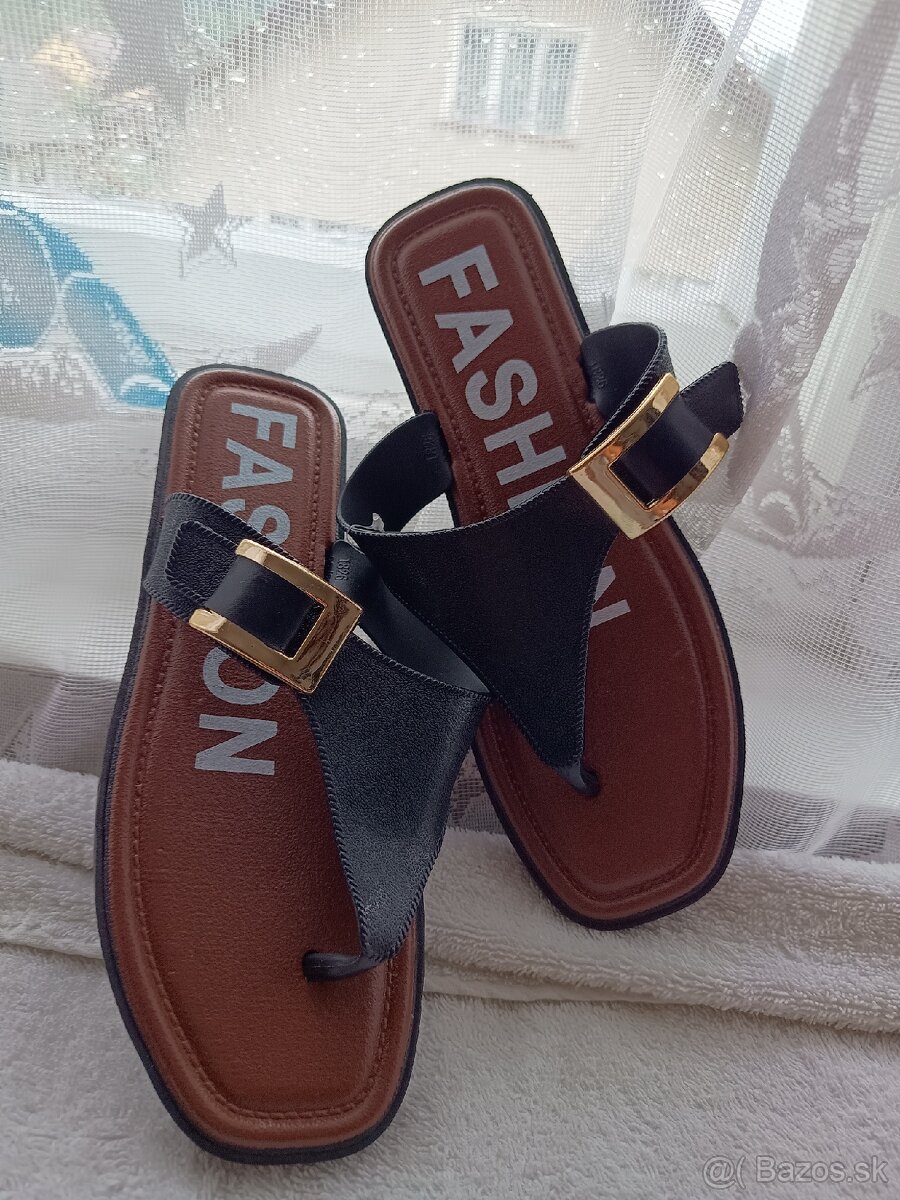 Dámske slapky so zlatou prackou vel.39 - 7