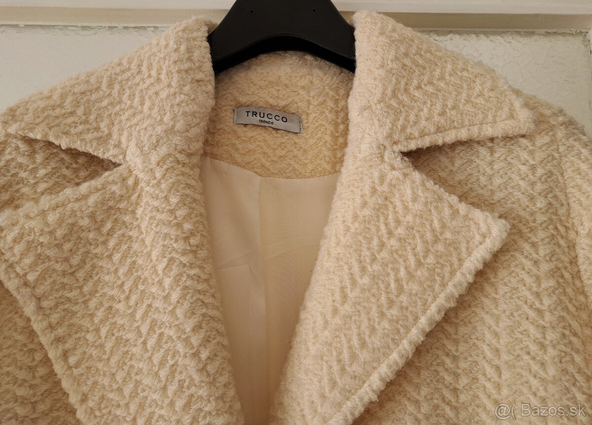 Kremovy kabatik 40 vlna Trucco - 7