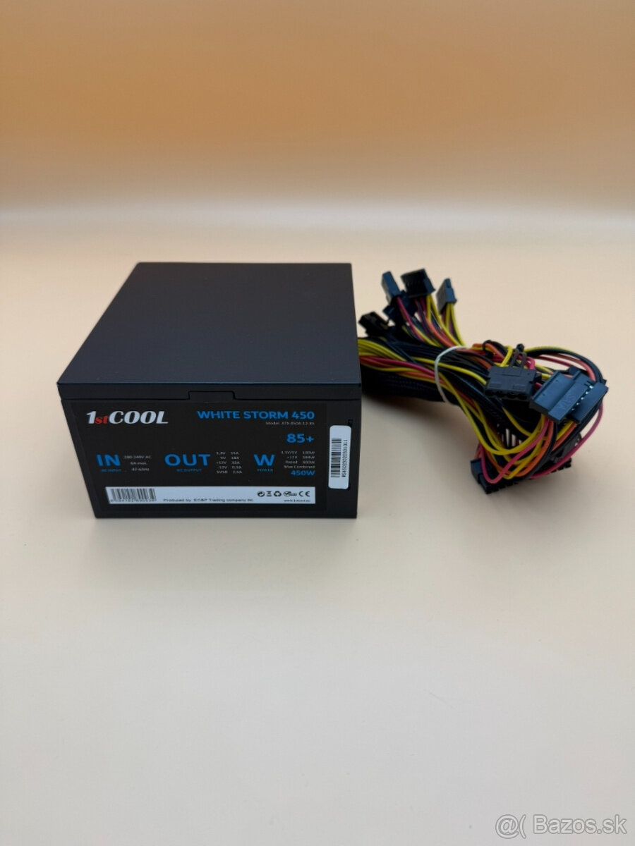 Predám použitý zdroj do počítača 1stCool WHITE STORM 450 W - 7