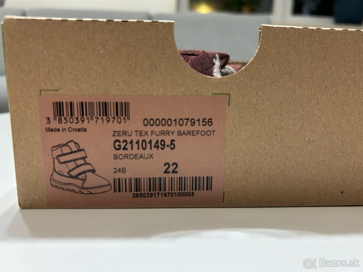 Zimné detské barefoot topánky Froddo, bordové zateplené, 22 - 7