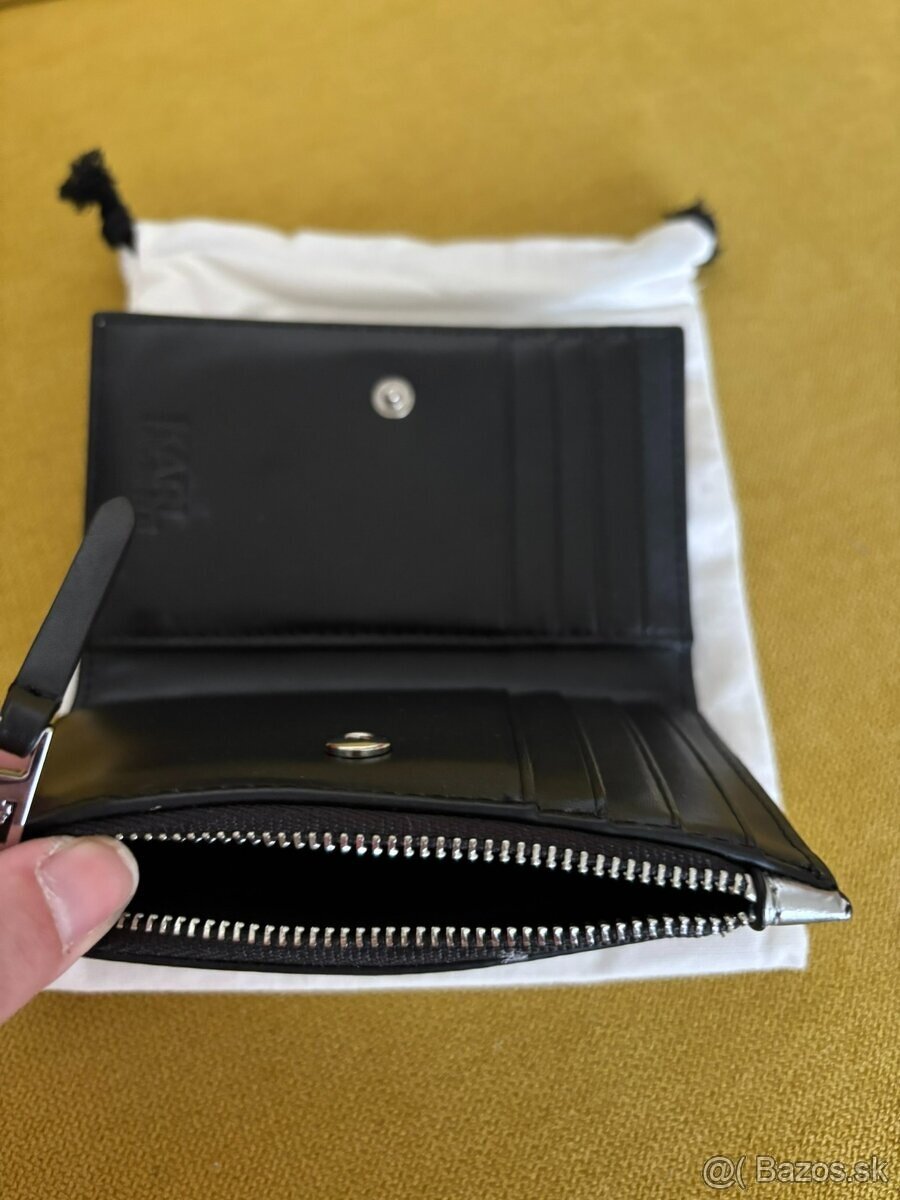 Kožená peňaženka Karl Lagerfeld K/SIGNATURE CROC FOLDED - 7