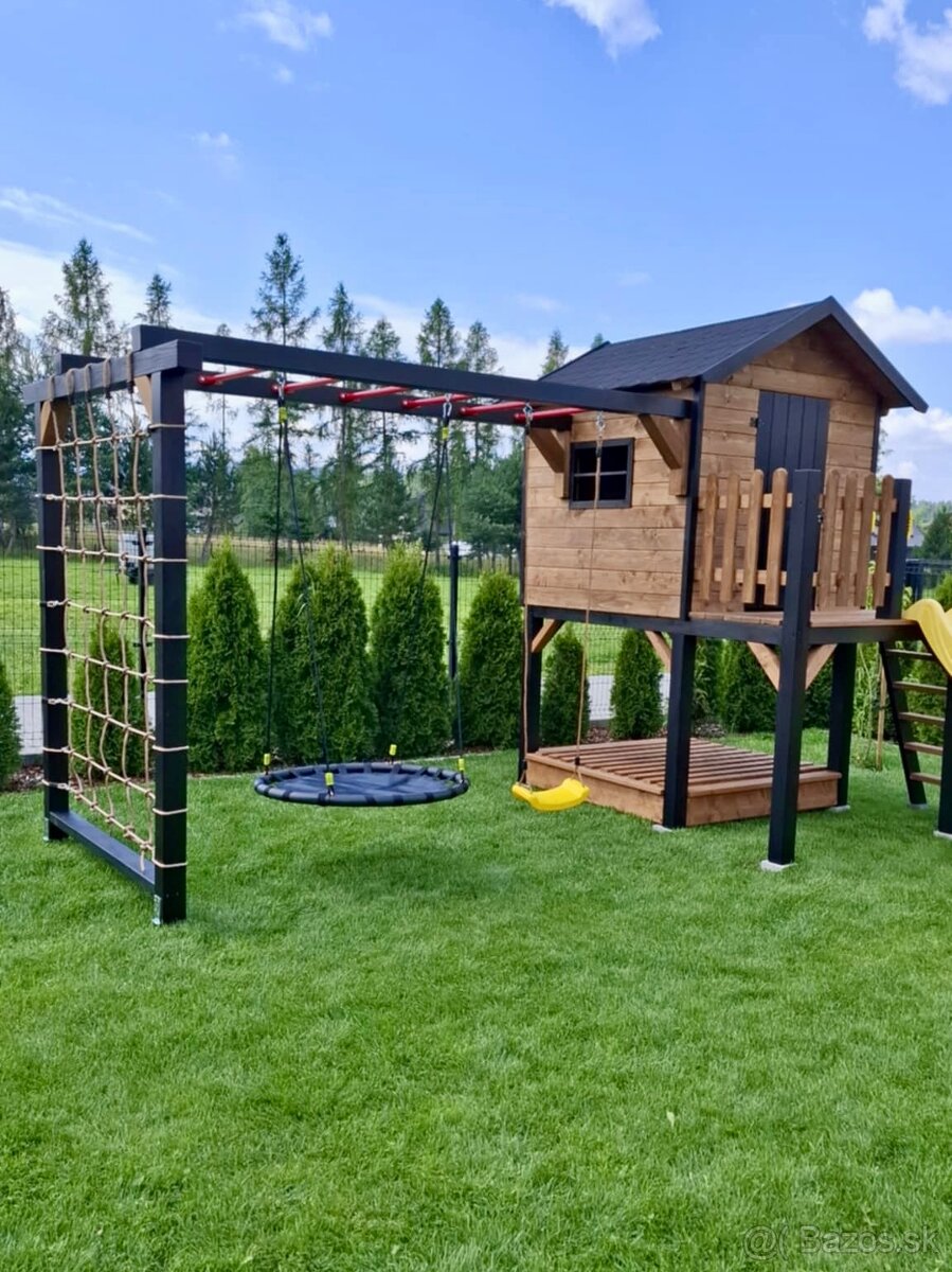 Detské záhradné ihrisko s domčekom + hojdacky,pieskovisko - 7