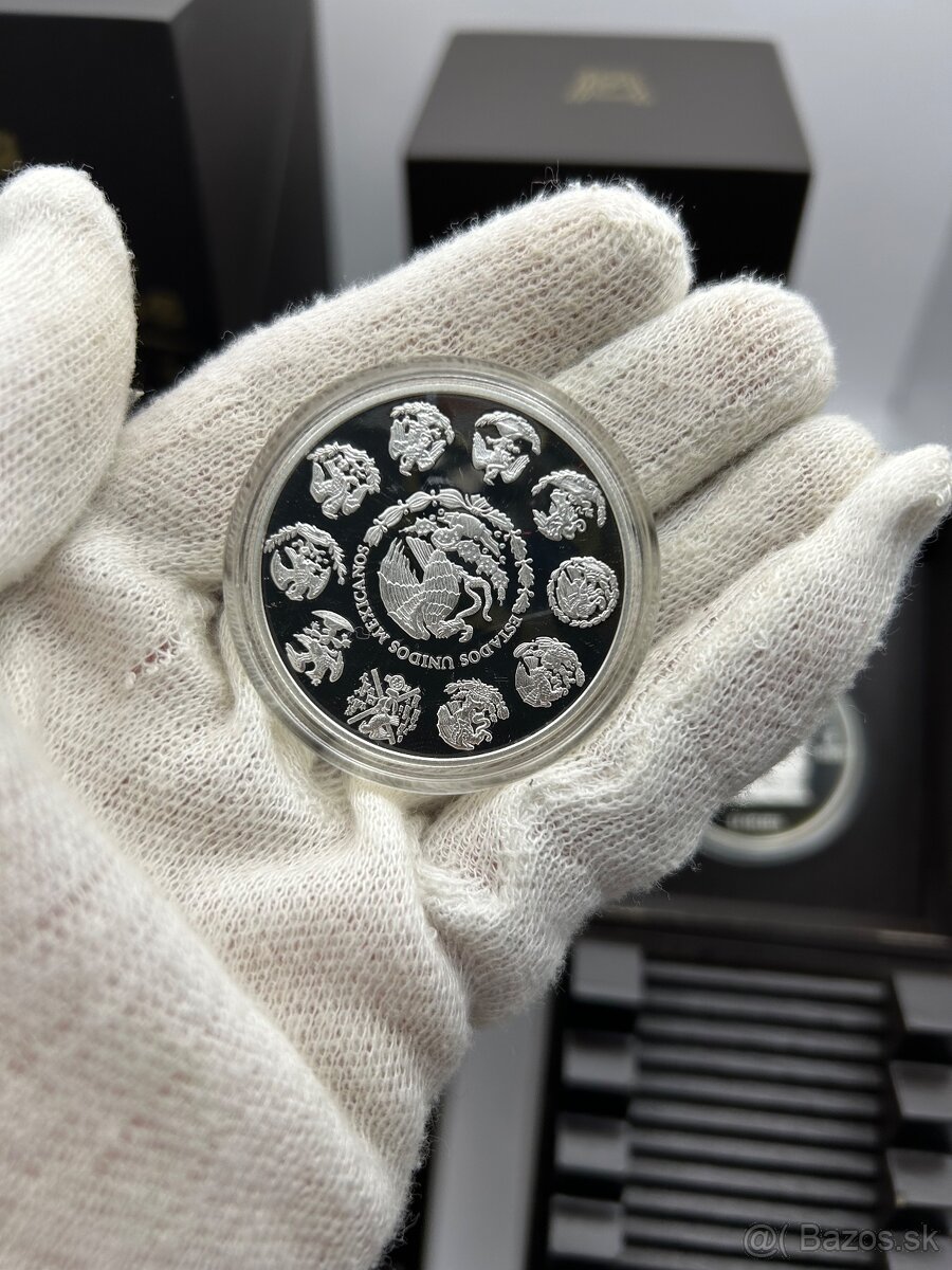 3x 1 oz. + 2 oz. + 5 oz. Investičné striebro Mexiko Chichen - 7