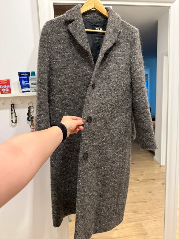 ZARA dámsky nový kabát s prímesov vlny - Manteco - 7