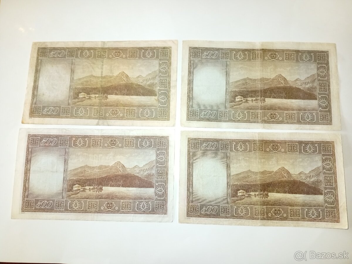 BANKOVKY 500 KČS, 1946, RŮZNÉ SÉRIE, NEPERFOROVANÉ - 7